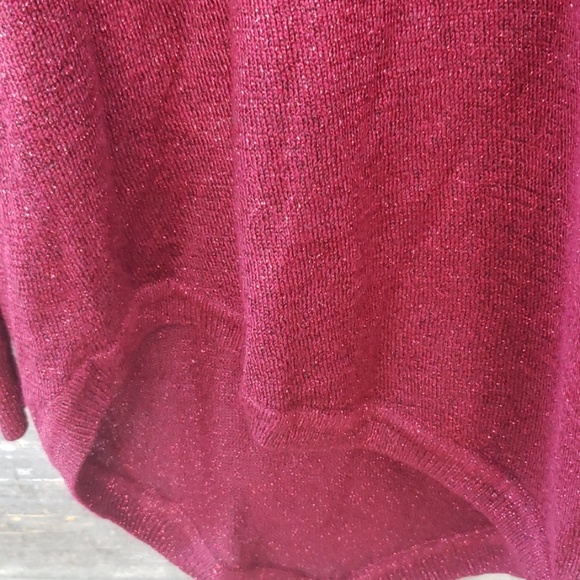 Peck & Peck Dark Red Top Blouse Large Glitzy - Picture 5 of 8